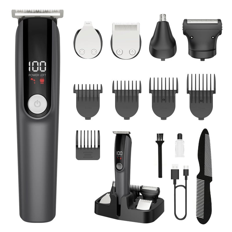 Beard Trimmer for Men Electric Razor for Nose Body Face and Mustache 5in1 Barber Hair Clippers Cordless Shavers for Men Grooming Kit Ideal Gift